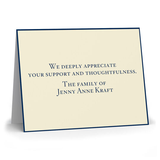 Navy Silhouette Folded Sympathy Cards - Raised Ink